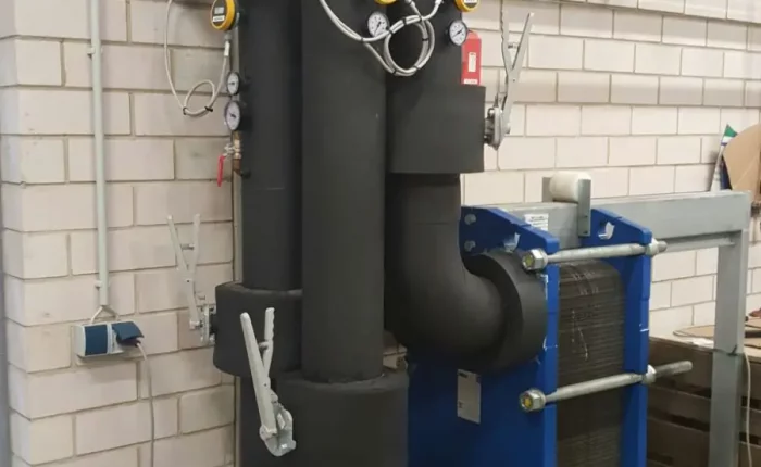 Picture of heat exchangers for geothermal water